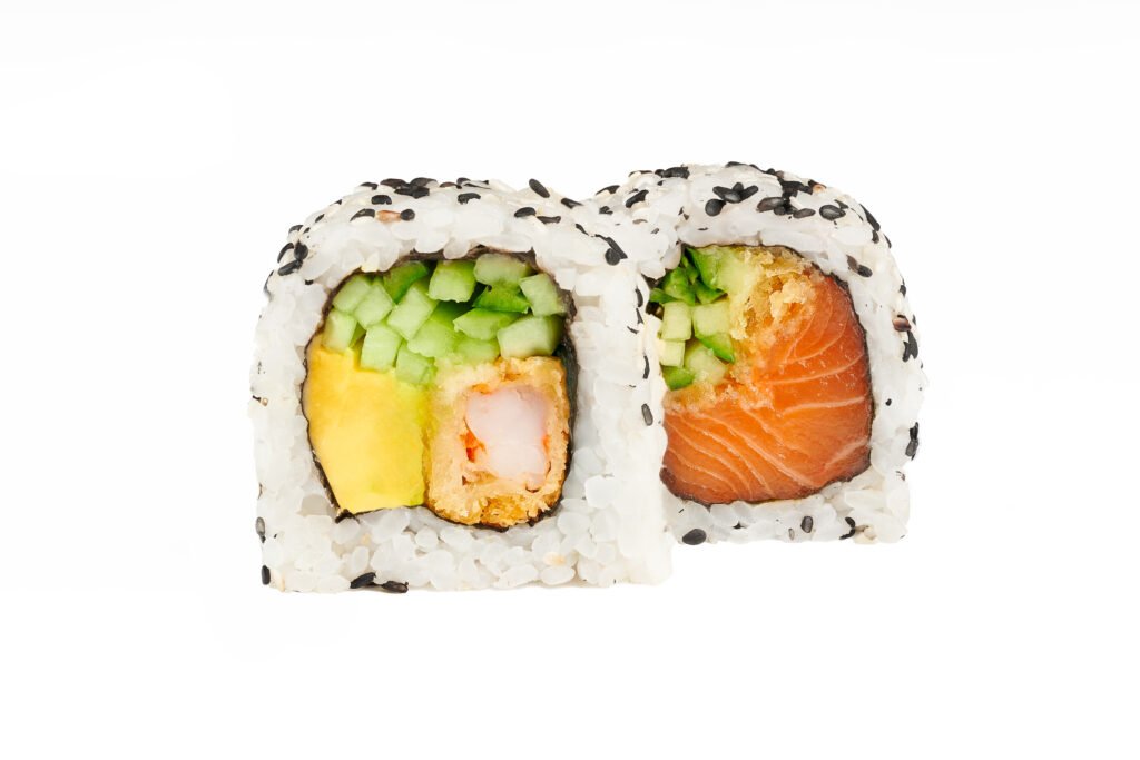 43. SAKE TEMPURA 4 vnt. EBI AVOKADO KARAI 4 vnt.